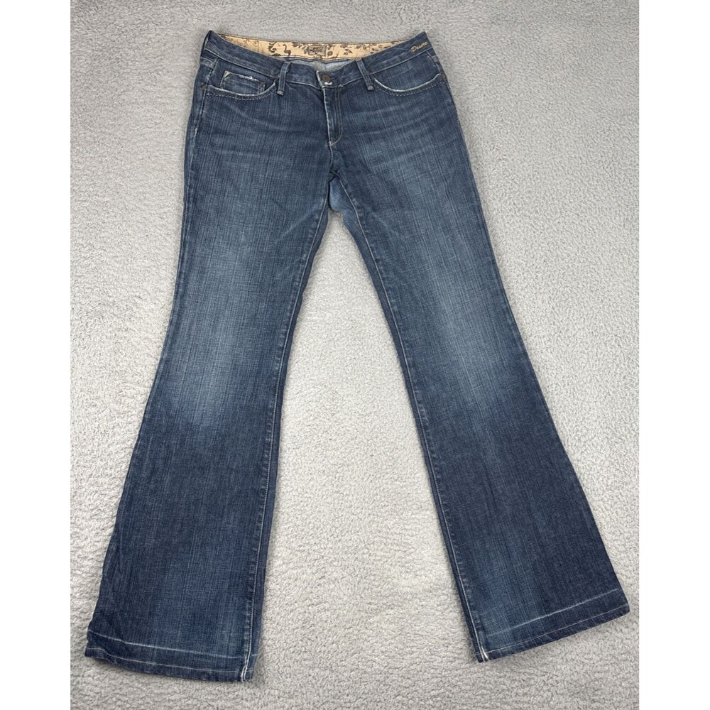 Gold Sign Jeans Desire Size 30 Light Wash Denim Flare Leg Distressed Details USA